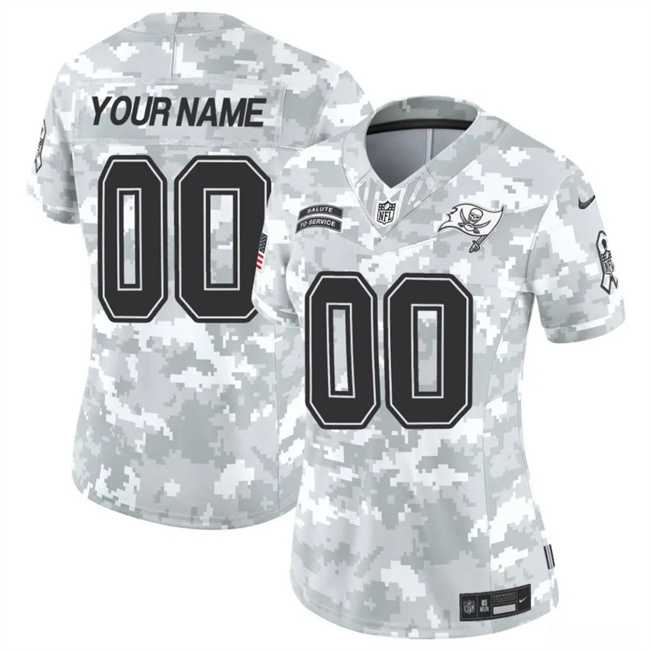 Womens Tampa Bay Buccaneers Active Player Custom 2024 F.U.S.E Arctic Camo Salute To Service Limited Stitched Football Jersey(Run Small)